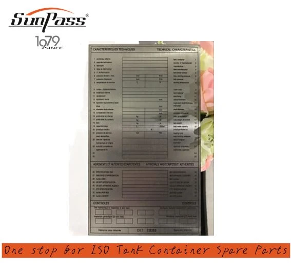 Date Plate Data Sheet For ISO Tank Road Tank IBC Tank Container